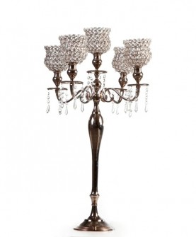 CANDELABRO COPO CRISTAL 5 VELAS